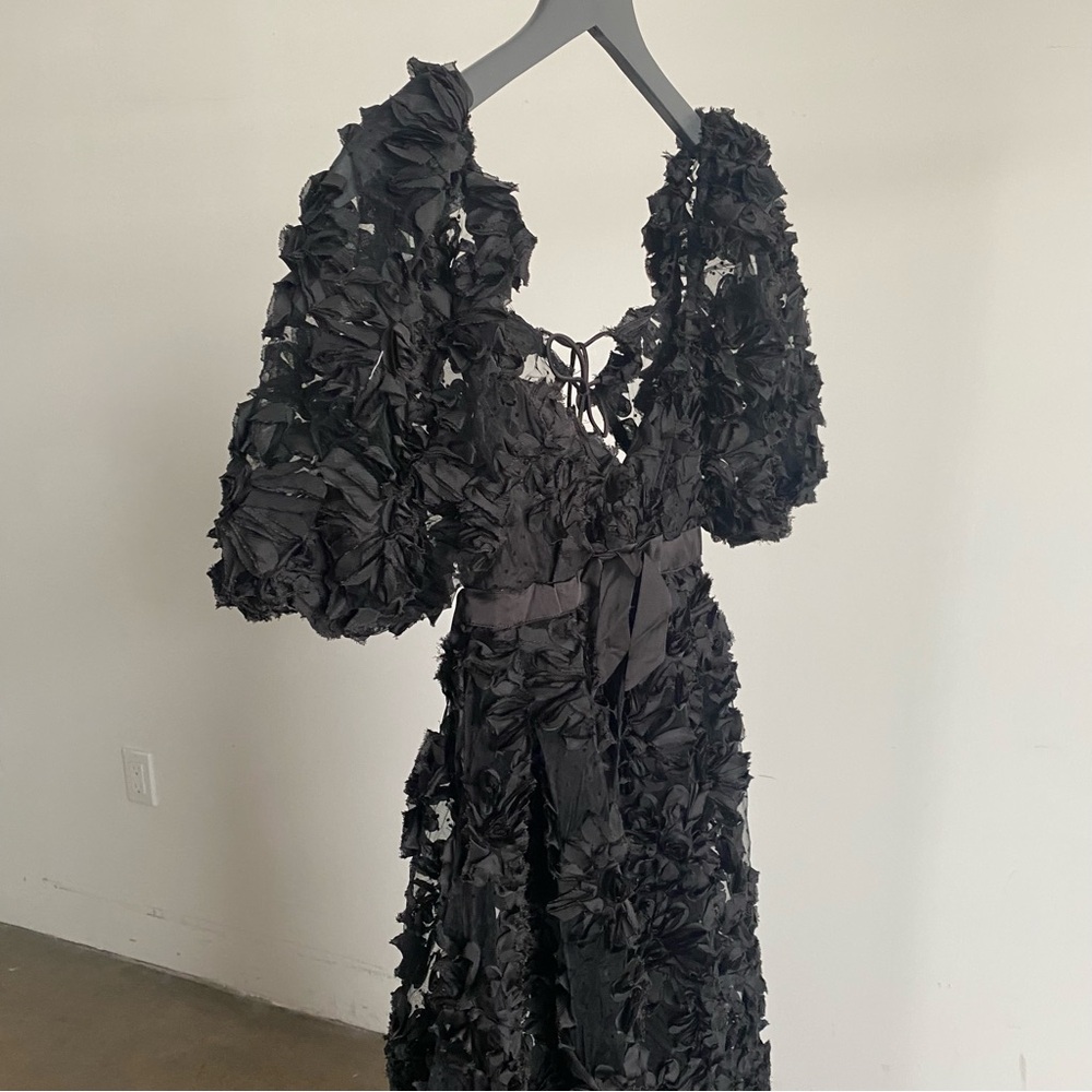 For Love and Lemons Black Floral Appliqué Maxi Dress NWT - Picture 8 of 14
